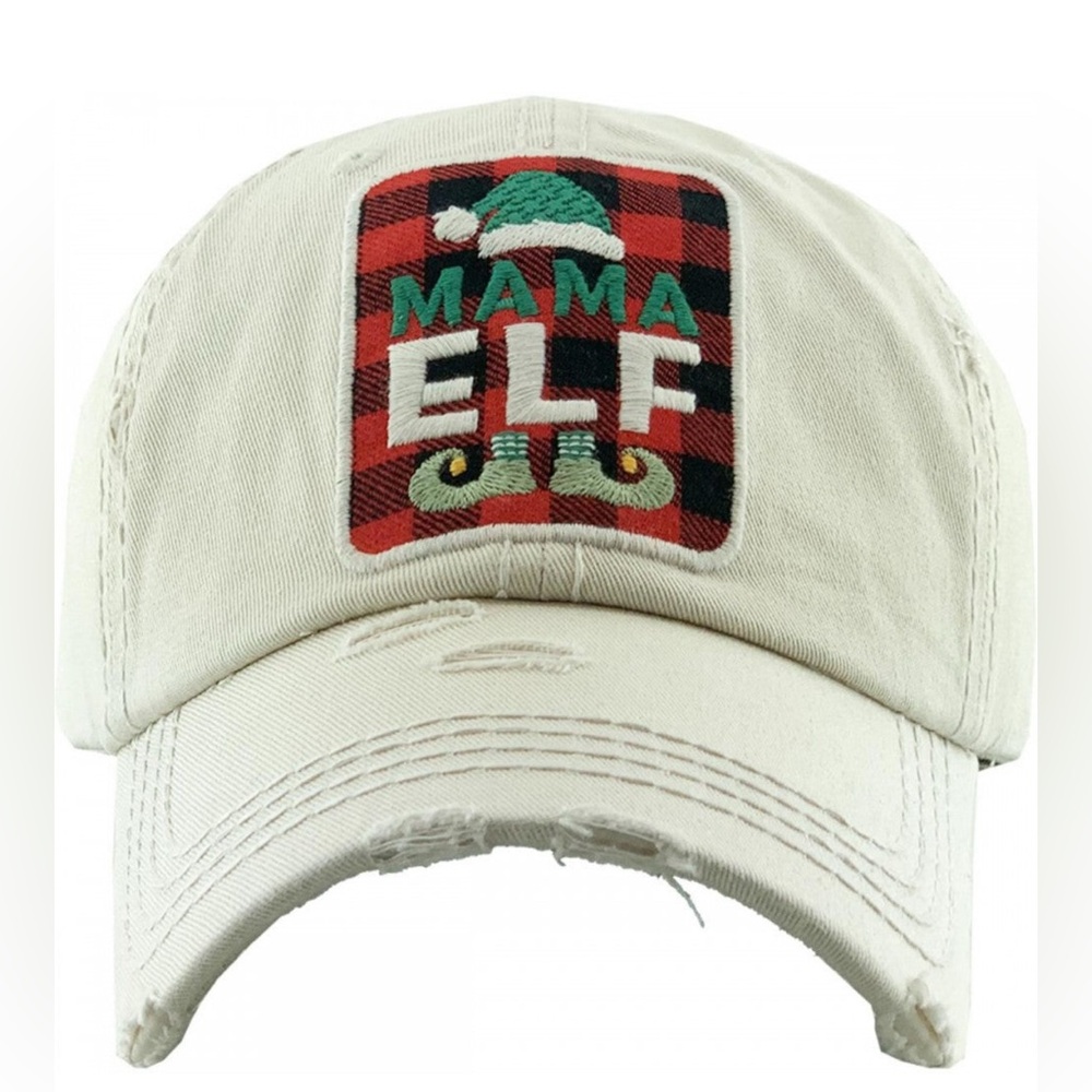 Mama Elf | Christmas | Woman Baseball Caps Hats | 100% Cotton